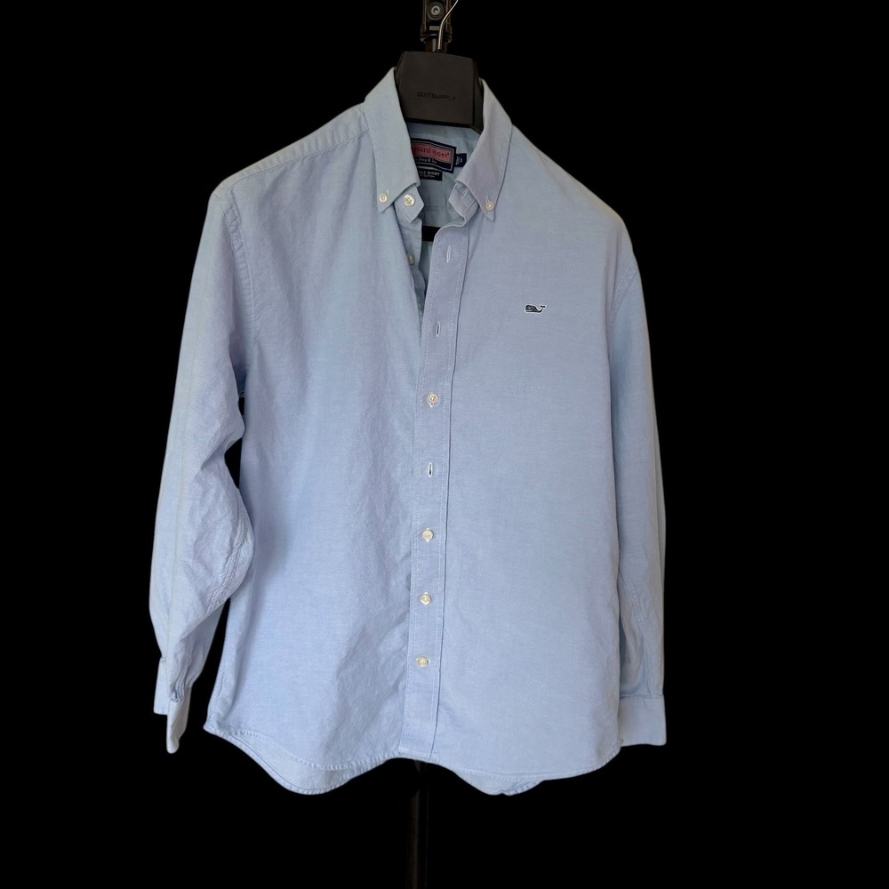 Vineyard Vines Light Blue Oxford Whale Shirt Button Down 1W9995 Size S